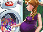 เกมส์ช่วยเจ้าหญิงแอนนาท้องซักผ้า Anna Pregnant Laundry Day
