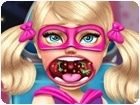 เกมส์ทำฟันบาร์บี้ Super Barbie Sister Throat Doctor