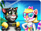 เกมส์แต่งตัวแมวทอมกับแองเจล่าไปเที่ยวริมทะเล Angela And Tom Beach Vacation Game