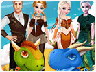 เกมส์แต่งตัวเจ้าหญิงดิสนีย์กับคนรักถ่ายรูปคู่มังกร Disney Couple And Dragons Game