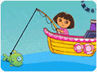 เกมส์ดอร่าตกปลาในทะเล Dora Fishing Game