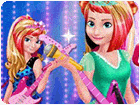 เกมส์แต่งตัวเอลซ่ากับแอนนาขึ้นเวทีร็อค Elsa And Anna Royals Rock Dress Game