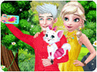 เกมส์เอลซ่าไปเที่ยวถ่ายเซลฟี่กับแฟนและน้องแมว Elsa Couple Travel Selfie With Pet Game