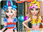 เกมส์แต่งตัวเอลซ่ากับแอนนาในชุดลูกโป่ง Frozen Sisters Balloon Dress Look Game