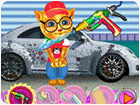 เกมส์แมวน้อยจิงเจอร์ล้างรถ Ginger Car Cleaning 2 Game