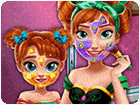 เกมส์แต่งหน้าเจ้าหญิงแอนนากับลูกสาว Ice Princess Mommy Real Makeup Game