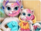 เกมส์แต่งหน้าแม่ลูกแมวพูดได้ Kitty Mommy Real Makeover