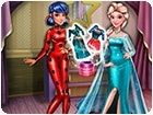เกมส์แต่งตัวเอลซ่าและเลดี้บั๊คแบบสุ่ม Ladybug and Elsa Dress up