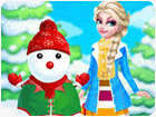 เกมส์แต่งตัวเอลซ่ากับตุ๊กตาหิมะ Princess Elsa And Snowman Dress Up Game