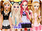 เกมส์แต่งตัวเจ้าหญิง4คนเป็นสาวใช้สุดสวย Princess Maid Cafe Game