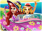 เกมส์แต่งตัวเจ้าหญิงดิสนีย์ขับรถเล่นริมชายหาด Princesses Beach Trip Game