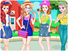 เกมส์แต่งตัวเจ้าหญิง4คนเป็นนักเรียนแสนสวย Princesses College Style Game