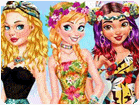 เกมส์แต่งตัวเจ้าหญิง3คนในชุดสุดแซ่บ Princesses Color Splashes Game