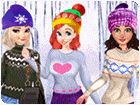 เกมส์แต่งตัวเจ้าหญิง3คนใส่เสื้อกันหนาวน่ารัก Princesses Cute Winter Sweater Game