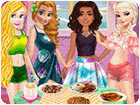 เกมส์แต่งตัวเจ้าหญิง4คนกินอาหารสุดหรู Princesses Summer Chafing Dish Game