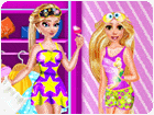 เกมส์แต่งตัวเอลซ่ากับราฟันเซลปาร์ตี้ชุดนอน Rapunzel and Elsa PJ Party Game