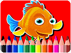 เกมส์ระบายสีปลาน้อยน่ารัก Back To School Coloring Book Game