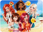 เกมส์แต่งตัวเจ้าหญิงดิสนีย์5คนเล่นน้ำทะเล Princesses Beach Getaway