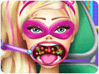 เกมส์รักษาช่องปากซุปเปอร์บาร์บี้ Super Barbie Throat Doctor