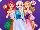 เกมส์แต่งตัวเจ้าหญิง5คนชุดสีรุ้ง Princesses Rainbow Dresses Game