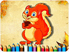 เกมส์ระบายสีกระรอกน้อยน่ารัก Squirrel Coloring Book Game