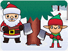 เกมส์ซานตาครอสตัดต้นคริสต์มาส Wood Cutter Santa Idle Game