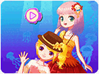 เกมส์แต่งตัวเจ้าหญิงเงือกน้อย2คน Mermaid Princess Dress Up Salon Game