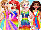 เกมส์แต่งตัวเจ้าหญิง4คนในชุดสีรุ้ง Princess Rainbow Style Fashion Game