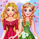 เกมส์แต่งตัวเจ้าหญิงดิสนีย์6คนชุดแฟชั่นดอกไม้ Disney Girls Spring Blossoms Game