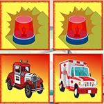 เกมส์เปิดป้ายจับคู่รถพยาบาลฉุกเฉิน Emergency Trucks Memory Game