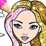 เกมส์ระบายสีเจ้าหญิงดิสนีย์12รูป Fashion Coloring Book Glitter Game