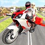 เกมส์ขับมอเตอร์ไซค์ทำภารกิจ Flying Motorbike Driving Simulator