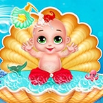 เกมส์เลี้ยงลูกนางเงือกตัวน้อยน่ารัก Mermaid Baby Care Game