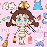 เกมส์แต่งตัวตุ๊กตาสุดน่ารัก Paint Doll Dress Up Game