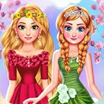เกมส์แต่งตัวเสริมสวยเจ้าหญิงดิสนีย์6คน Princess Girls Spring Blossoms Game