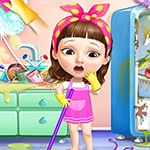 เกมส์หนูน้อยทำความสะอาดตกแต่งบ้าน Sweet Baby Girl Summer Cleanup Game