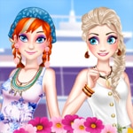 เกมส์แต่งตัวเอลซ่าแอนนาไปเที่ยวทะเล Ella and Anna Spring Break Game