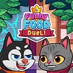 เกมส์หมาแมวดวลกินอาหาร2คน Funny Food Duel Game