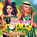 เกมส์แต่งตัวเที่ยวทะเล4คน Insta Girls Tropical Prints