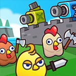 เกมส์สร้างป้อมผสมปืนใหญ่ยิงกองทัพไก่ Merge Cannon Chicken Defense Game