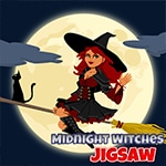 เกมส์จิ๊กซอว์แม่มดน้อยน่ารัก Midnight Witches Jigsaw Game