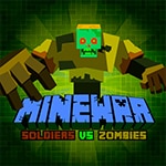 เกมส์มายคราฟป้องกันซอมบี้ MineWar Soldiers vs Zombies