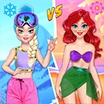 เกมส์แต่งตัวฤดูร้อนปะทะฤดูหนาว Summer vs Winter Princesses Battle