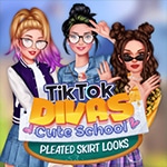 เกมส์แต่งตัวกระโปรงสั้นไปเรียน TikTok Divas Cute School Pleated Skirt Looks
