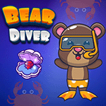 เกมส์หมีกระโดดในทะเลเก็บหอยมุก Bear Diver Game