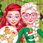 เกมส์แต่งตัวเพื่อนซี้3คนทำคุกกี้คริสต์มาส Bff Christmas Cookie Challenge Game