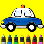 เกมส์ระบายสีรถตำรวจ Easy to Paint Police Car Game