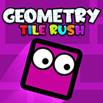 เกมส์ตัวม่วงกลิ้งผจญภัย Geometry Tile Rush Game