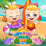 เกมส์พาเด็กเที่ยวทะเล Mike And Mia Beach Day