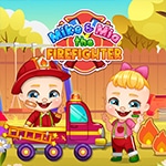 เกมส์แต่งตัวเด็กพนักงานดับเพลิง Mike And Mia The Firefighter